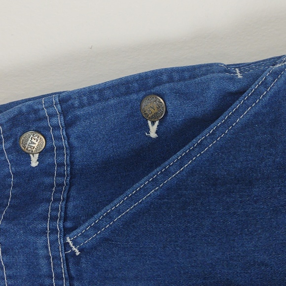 Vintage Overalls Sears Tradewear Union Made Blue Denim Bib 40 Grunge Work Street - Picture 3 of 14